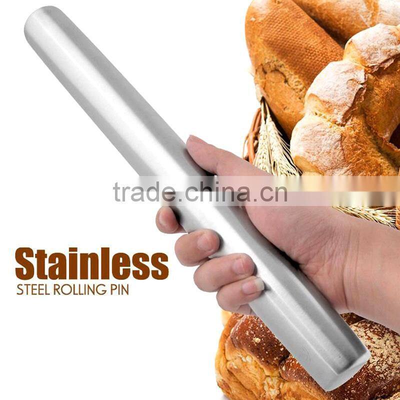 New design food grade french stainless steel rolling pin for bakery, pizza