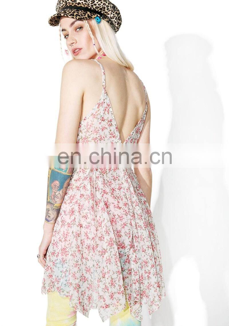 New Fashion Chiffon Women Casual One Piece Dress in Floral Print