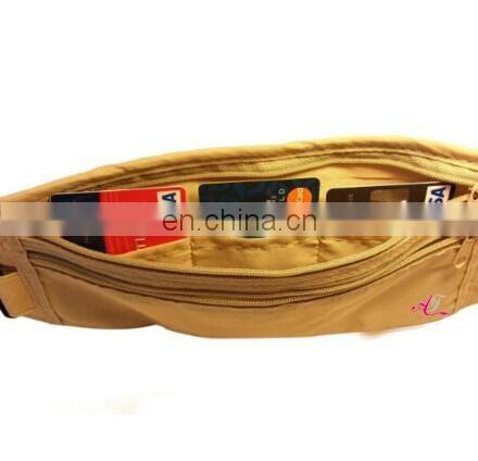 Beige Yellow Printed Rfid Blocking Cotton Hidden Wallet