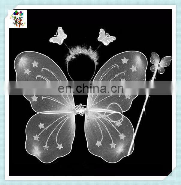 Kids Party Pink Butterfly Wings with Wand Headband HPC-1752