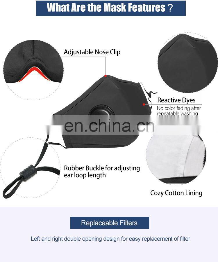 EU Standard Light Blue Custom Cotton Mask Carbon Filter