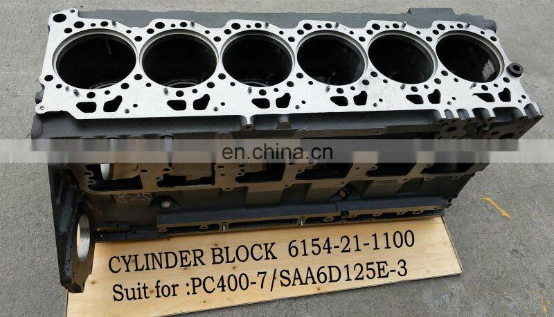 6D125 S6D125 SAA6D125 Engine Cylinder Block for PC400-6 PC400-7 PC450-6 PC450-7 Excavator 6154-21-1100 6151-22-1100 6251-21-1100