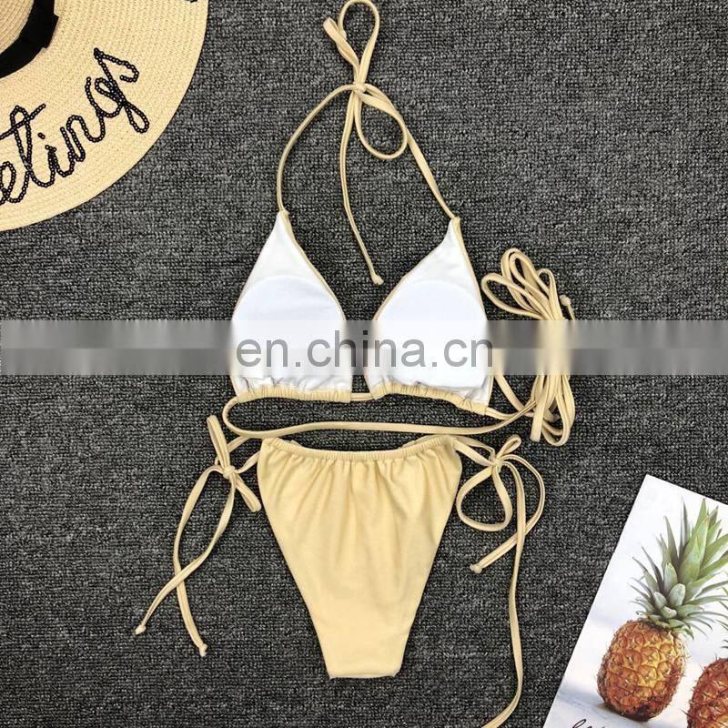 Solid Micro Bikini Swimsuit 2019 Swimwear Women Separate Female Swimsuit Sexy Brazilian Thong Biquini maillot de bain femme