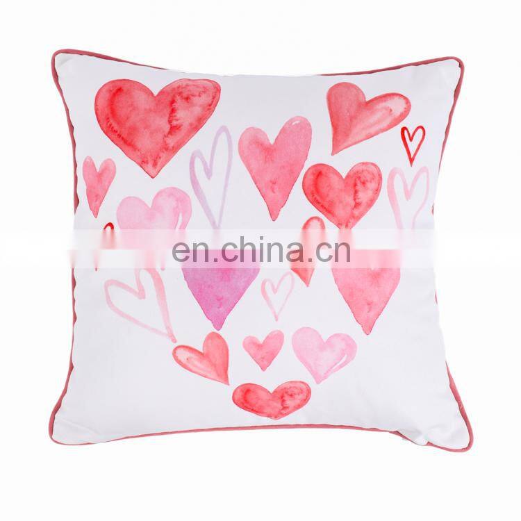 Happy Valentine's Day Decorative Throw Pillow Case Sweet Love Pink Square Cushion Cover for home decor