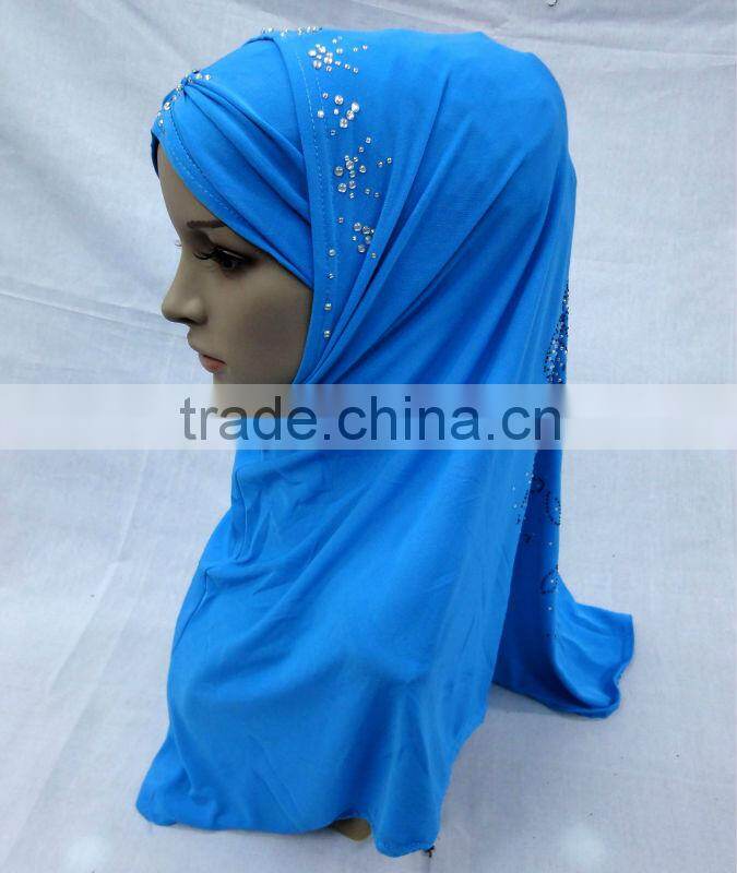 A455 FASHION TWO PIECES HIJAB;MUSLIM TURBAN WITH Czech Rhinstone