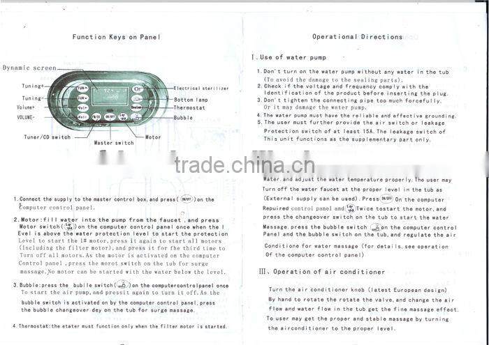 Square Freestanding Large Outdoor Hot Spa Whirlpool Portable Bathtub