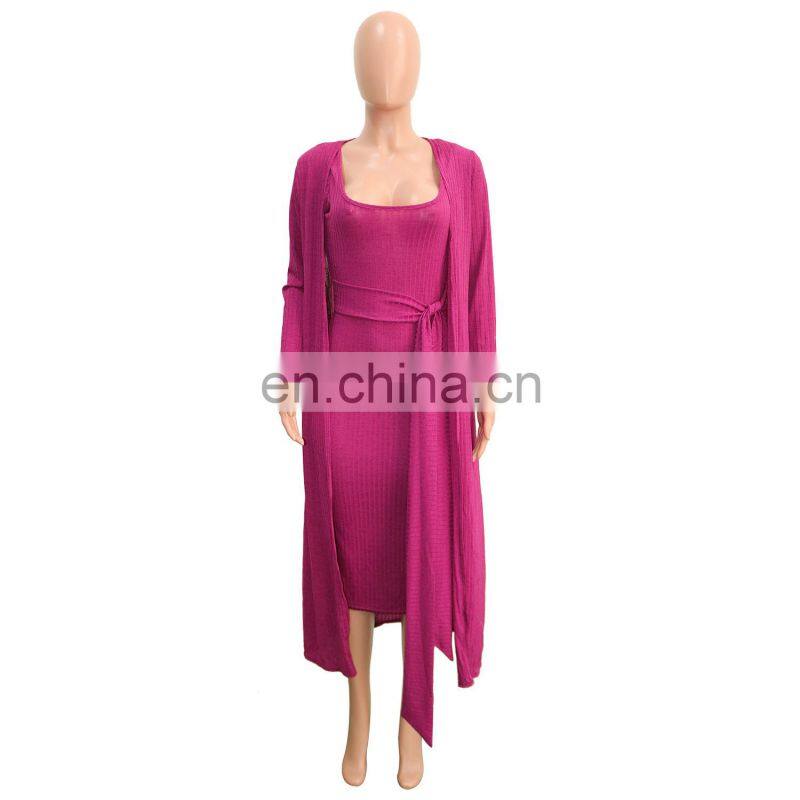 Cross-border fashion sexy suit 2021 new pit strip long-sleeved trendy cloak suspender skirt two-piece suit