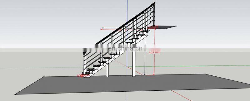 Custom Staircase Supplier DIY Install Wooden Straight Stairs With Mono Steel Beam