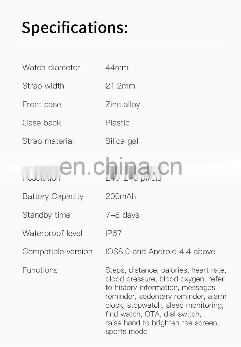 K60 Men Women Touch Screen Smartwatch Heart Rate Fitness Tracker Music Sport Smart Watch