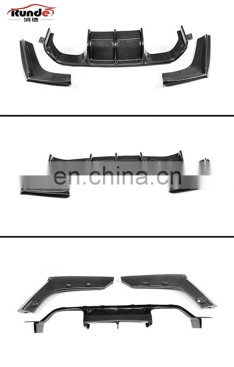 Runde Real Carbon Fiber Material Auto Car Small Body Kit With Rear Lip For 2012-2019 BMW M3 M4 F80 F82 rear lip