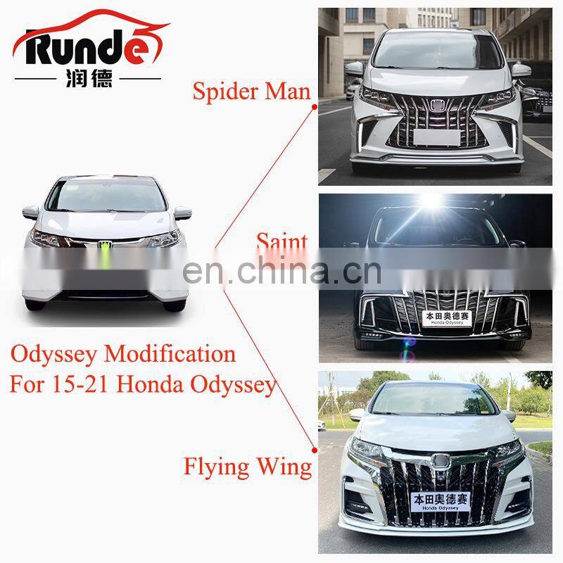 Runde High Quality Front Bumper Grille Body Kit For Honda Odyssey 15-20 Upgrade To Spider Man/Saint Fighter/Flying Wing