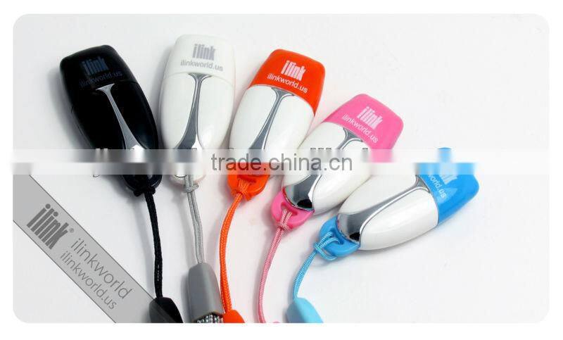 4GB flash memory with micro sd card reader with usb lanyard