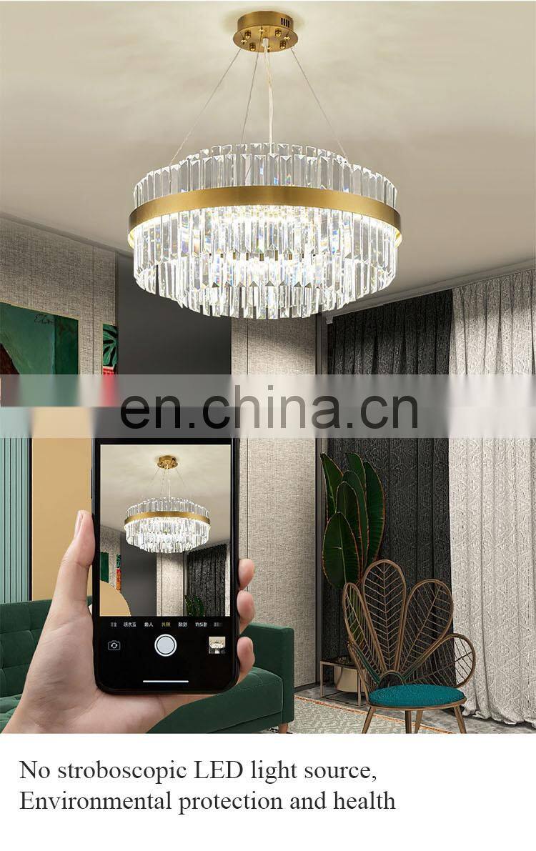 Factory NEW Design Living Room Pendant Light LED Chandelier Hotel Project Villa Luxury K9 Crystal Chandelier