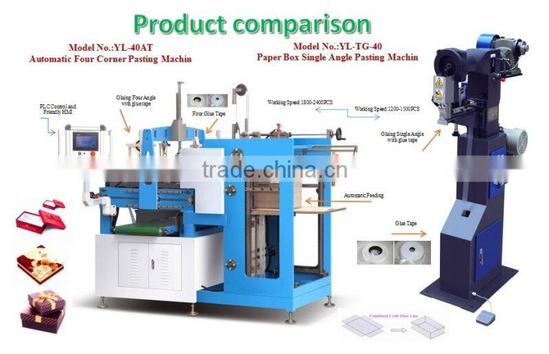 Wenzhou Factory Grey Board Paper Case Making Full Automatic Four Corners Pasting Machine with CE & ISO Certificate YL-40AT