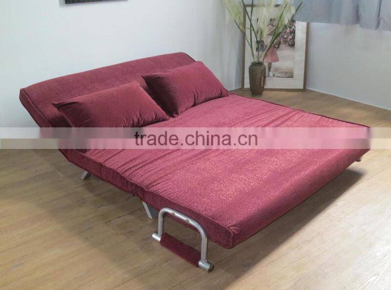 Modern Living Room Steel Structure Cheap Fabric Folding Futon Sofa Bed China Supplier