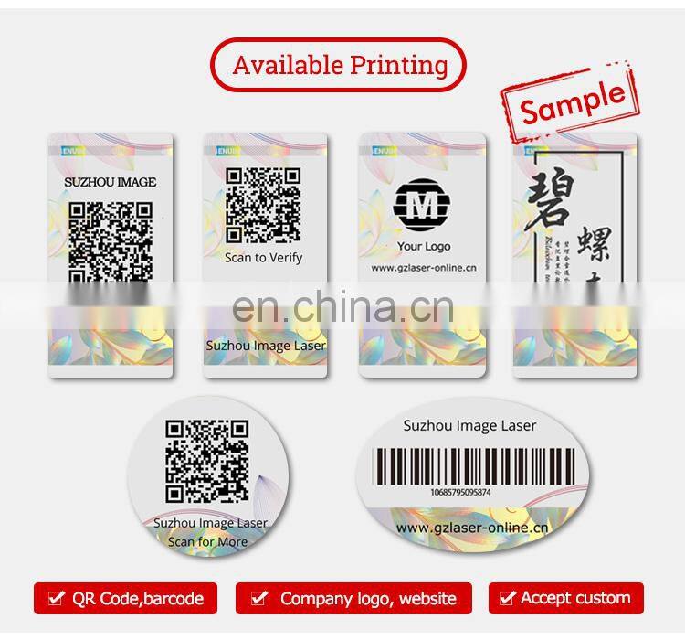 Adhesive Security Holographic Anti-counterfeiting Stickers with QR Code Printing for Verification