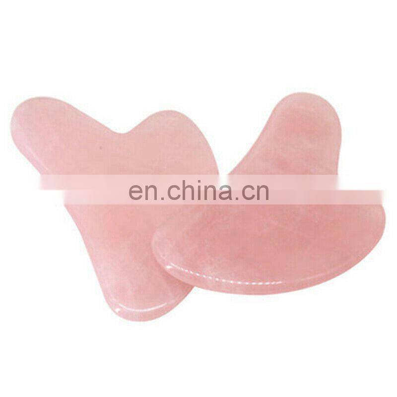 Heart shaped pink quartz gua sha