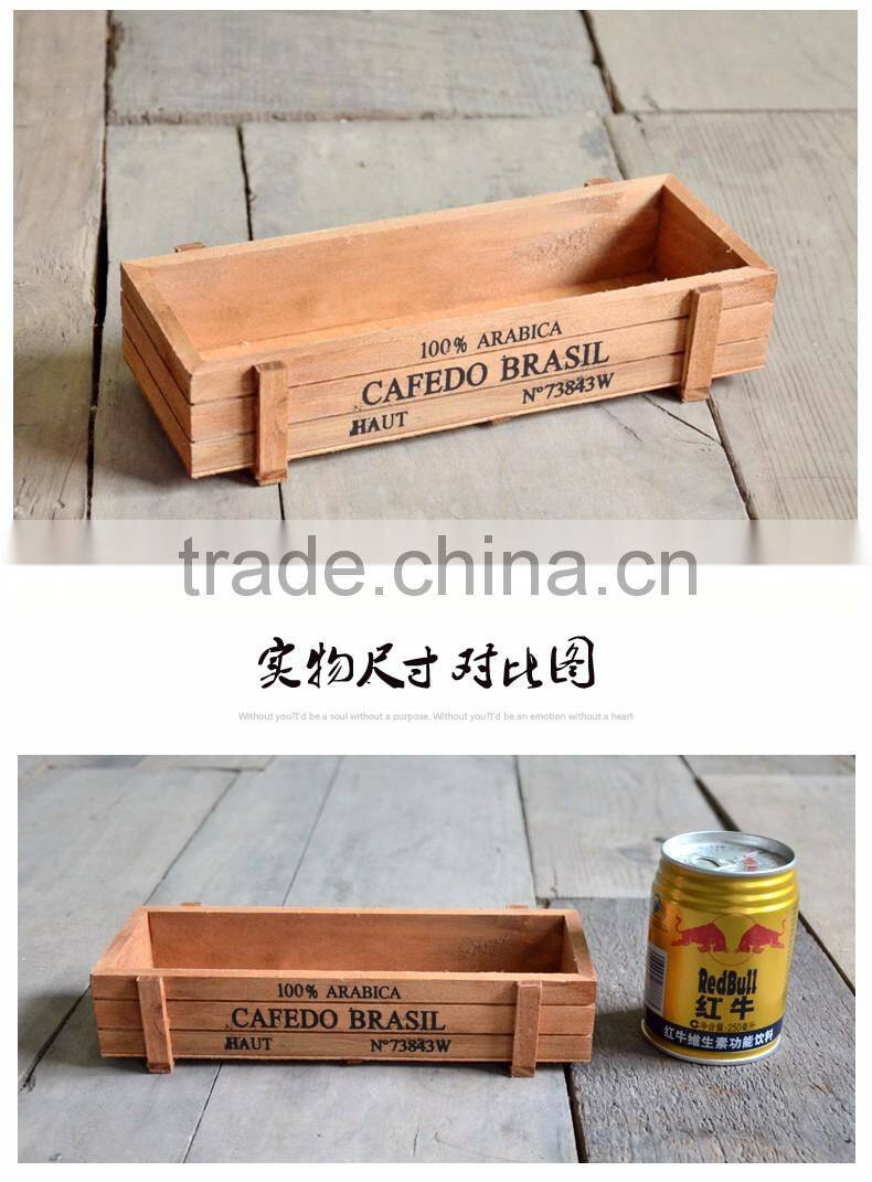 S/3 New Arrival Delicate Terracotta Wood Garden Rectangular Planter Box
