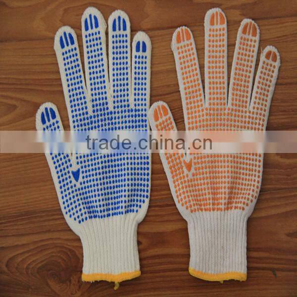 cheap orange pvc dotted labor anti-skid gloves