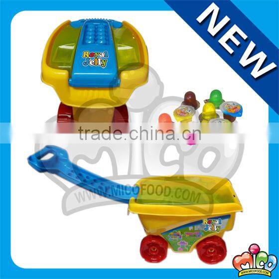 140pcs coconut soft jelly in toy hand buggy