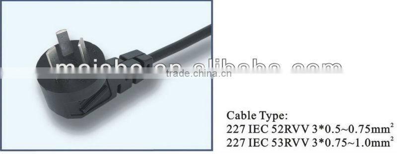 3 Pins China eu ac power plug