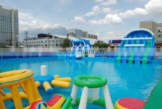 Residential inflatable water slide with inflatable swimming pool for sale