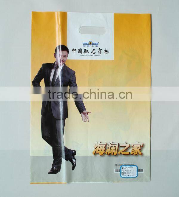 Printed Logo HDPE Die Cut Bags For Clothes Package