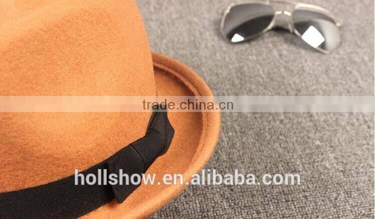 Star Favourite Ribbon Fixed Ladies Elegant Vintage Wool Fedora Hat