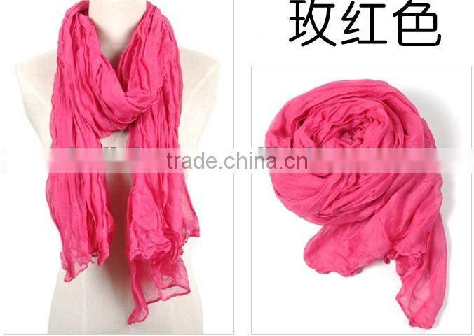 Cheap Voile Polyester Solid Color Lady Scarf