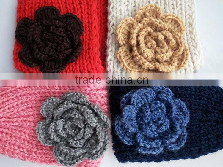 Beautiful Flower Crochet Fashion Lady Knitted Headband Headwear