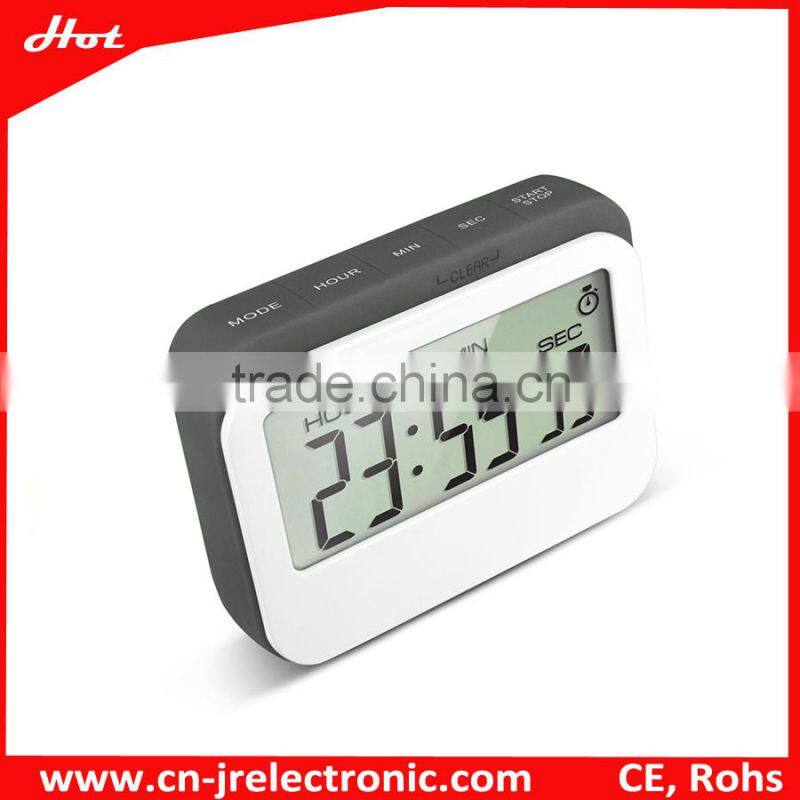 Lowest Price High Quality silicon band 4 colors selectable LCD Alarm Digital Desk Clock count down/count up clock