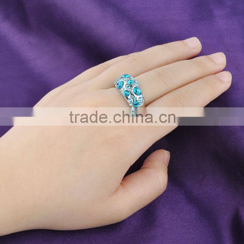 Cheap price wholesale gold ring designs colorful crystal stone ring for girls