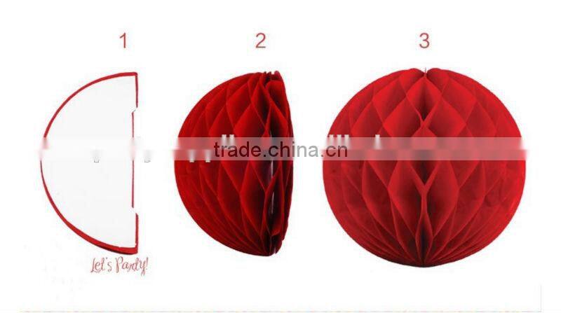 Tissue Paper Honeycomb Ball Chinese Round Balls for Wedding Birthday Party Decorations