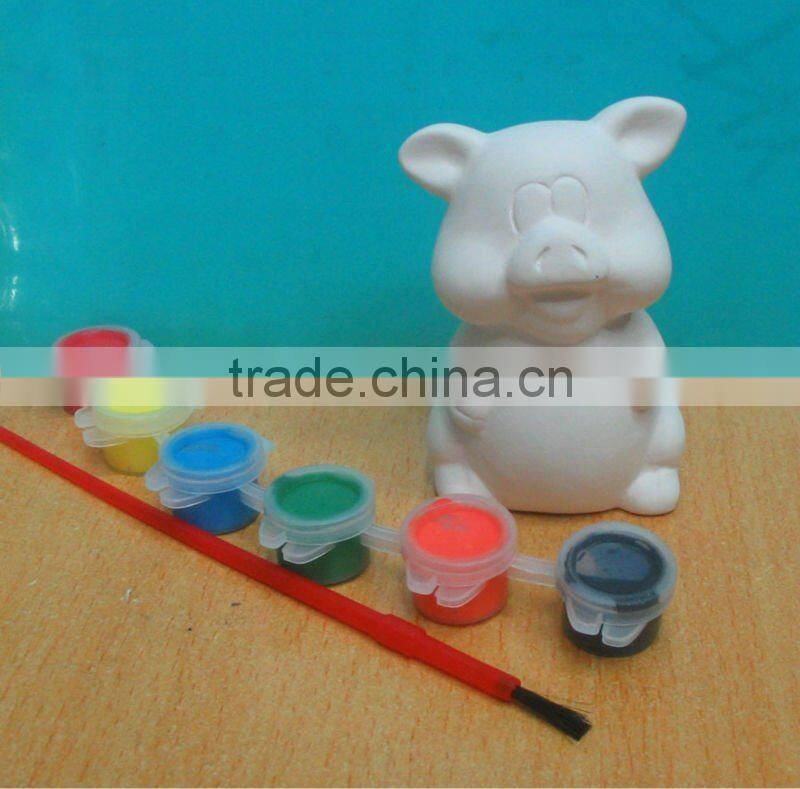 Kids diy ceramic dolomite car paint color with brush