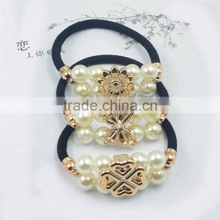 Elegant Women Hair Accessories Charm Pearl Rubber Bands Headwear Girls Elastic Hair bands