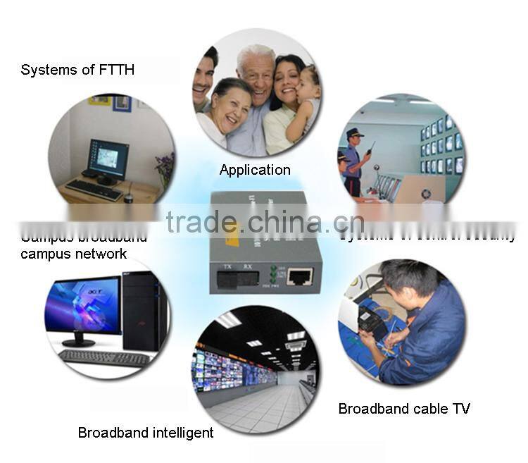 China gold supplier 10/100M 25KM etherent fiber optic media converter price for CATV
