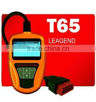 Fully Functional Digital Scanner / OBD2 Indian auto Code Reader T65 with update online ,view freeze frame data