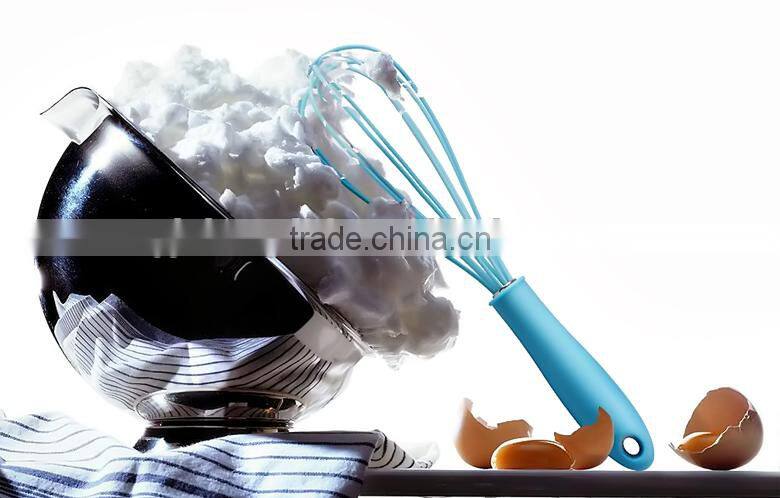 Hot sale rainbow silicone whisk with PP handle Silicone Kitchen Utensils for Blending, Whisking, Beating & Stirring