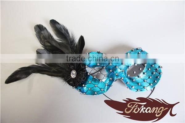 Bachelorette Party Supplies Rose Red Turkey Feather Mardi Gras Mask