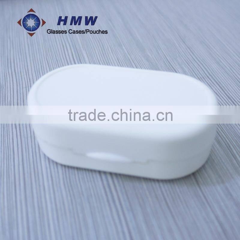 white plastic compact contact lens case with dual box and mirror for eyewear