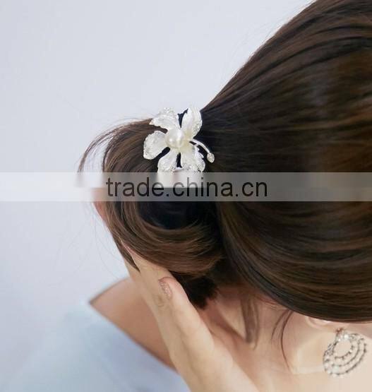 2016 Girl Solid Hairbow Handmade Bows With Elastic Band Windmill Hair Accessories