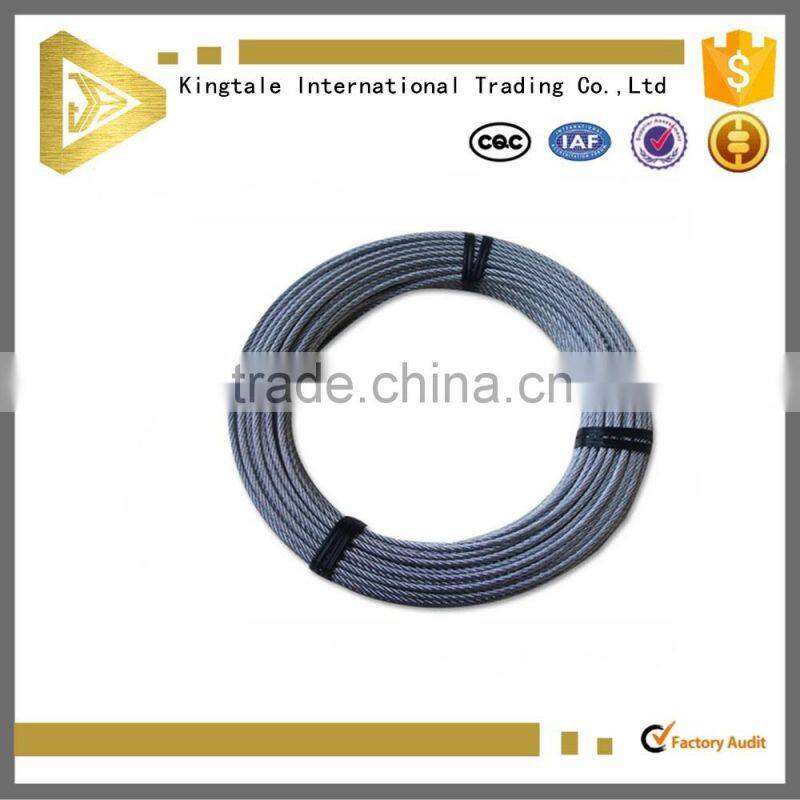 Elevator Parts Type steel wire rope 12mm china price 1X7