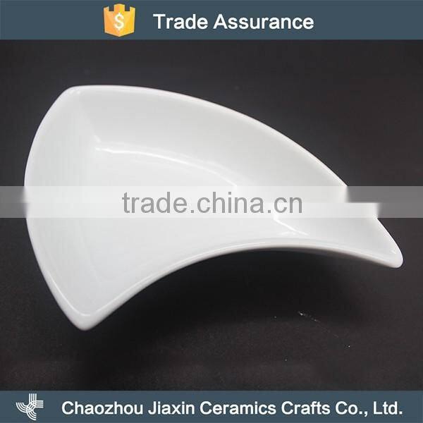 Best quality cheap white unique dinner ceramic snacks dish