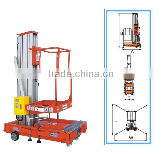 double mast aluminum lift,hydraulic lift elevator sale