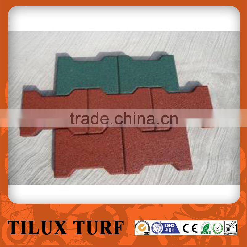 15mm Outdoor Dog Bone Rubber Tiles Mats Factory Directly Playground