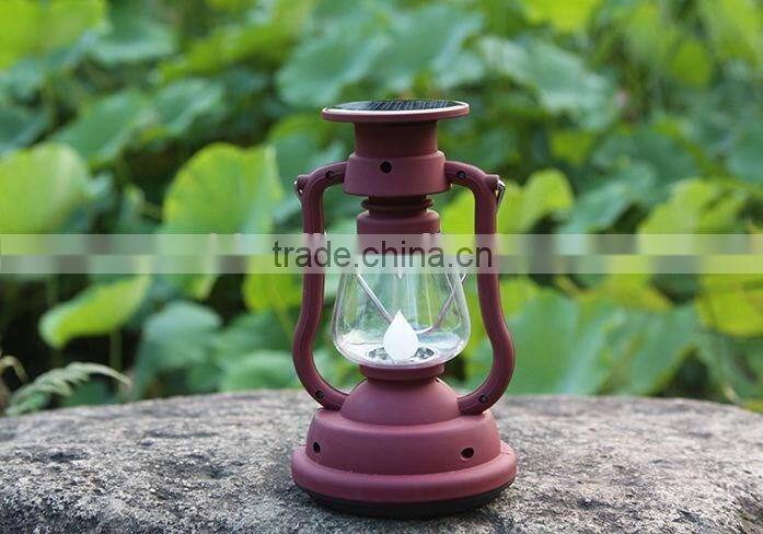 Rechargeable LED solar camping lamp with hand crank