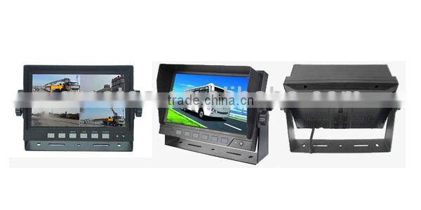 factory best 7 inch digital LCD car monitor for vehicle backup 4-CH inputs with quad function