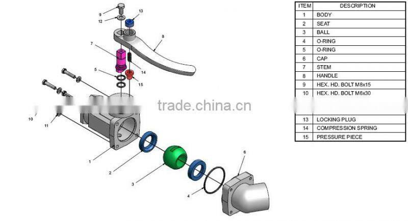 Red Angle Cock for Railway or Train Complete Air Brake System with UIC Standard