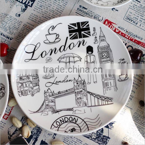 Western Food Tray Impression Wind 8 Inches Of Bone China Tableware yxf001