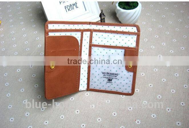 Charming fancy passport purse case Cute short multi pattern trip passport document holder with clear plastic inner